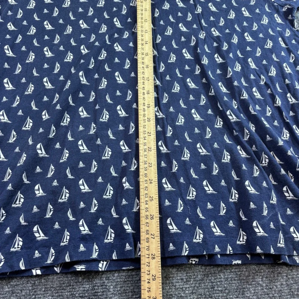 Polo Ralph Lauren Polo Shirt Mens XL Navy Blue Sailboat AOP Cotton Nautical